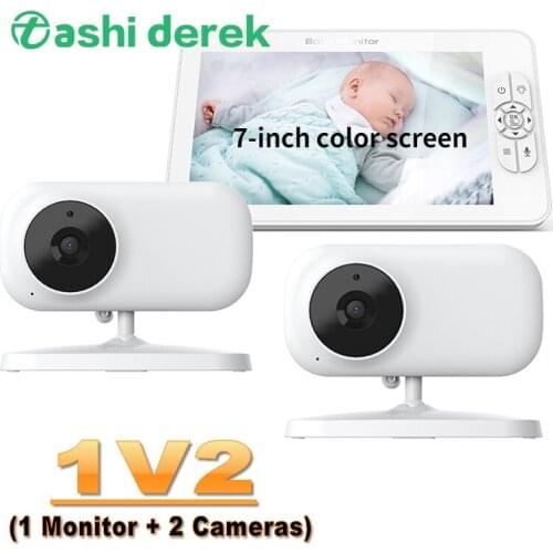TASHIDEREK Baby Camera Wireless Video Color High Resolution Dual View Security Camera Night Vision Temperature Sleep Monitoring