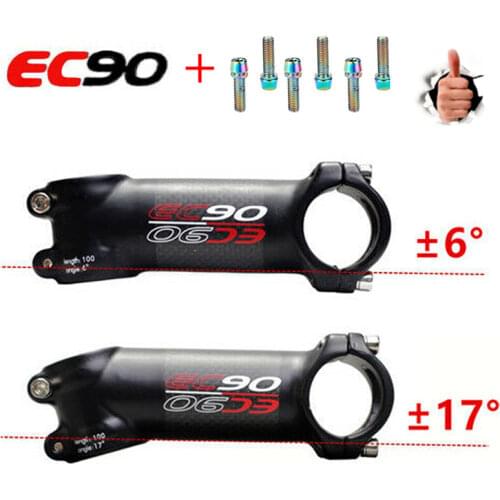 EC90 Ultralight stem carbon stem 60MM-120MM Road Bike stems 6/17 degree for 31.8mm handlebar MTB Power Cycling Accesorios