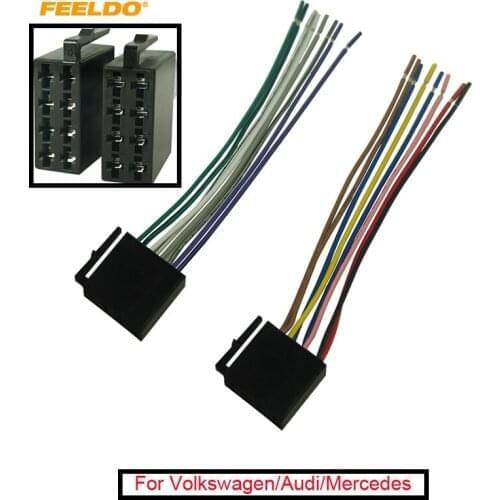 FEELDO 5Pair Car Audio Stereo Wiring Harness For Volkswagen/Audi/Mercedes Pluging Into OEM Factory Radio CD (Type2) #FD-1737