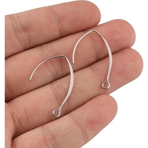 50pcs/lot Stainless Steel France Earring Hooks Kidney Earrings Ear Wires Findings DIY Jewelry Accessories Crafts Wholesale Bulk