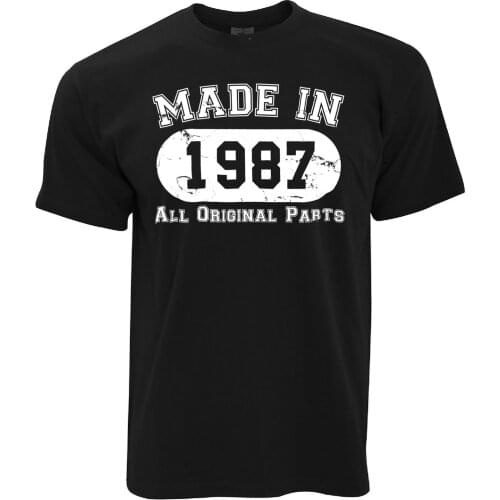 T Shirt Sleeve S Crew Neck Made 1987 All Original Parts (Distressed Design) 30Th Birthday Short Compression T Shirts