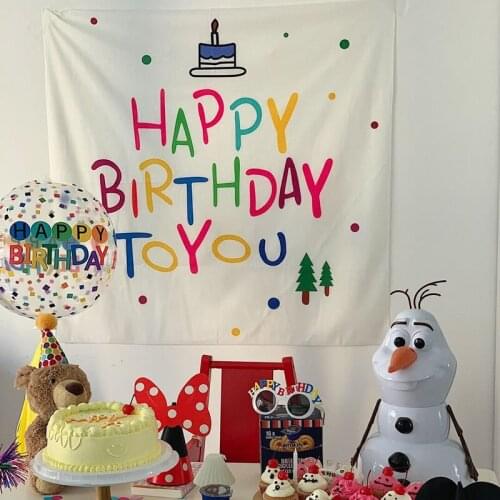 Гобелен на стену Nordic Ins Birthday Background Cloth Wall Bulla Flag Hanging Decoration Tapestry Photo Props Party Layout