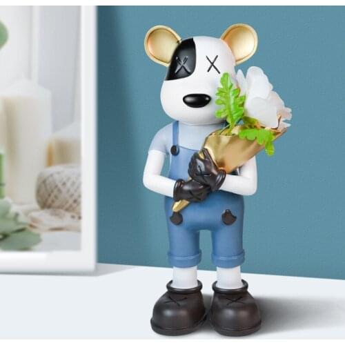 Violent bear flower ornaments creative modern simple wholesale cartoon gifts home porch living room decorations mini garden