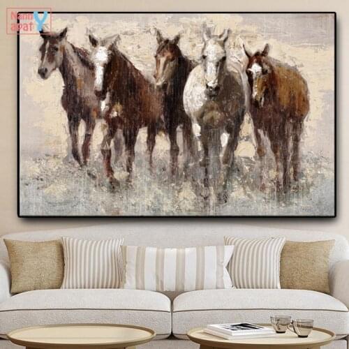 Classic Horses Canvas Painting Large Size Wall Art Poster Animails Canvas Prints Wall Pictures for Living Room Home Decoration