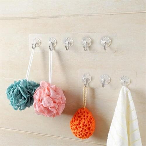 Hooks Transparent Strong Self Adhesive Door Wall Hangers Hooks Suction Heavy Load Rack Cup Sucker for Kitchen Bathroom