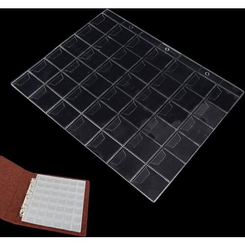Hot 1 Sheet 42 Pockets Album for Coins Collection Book PVC Coin Holders Collection Book Coins Protection Album