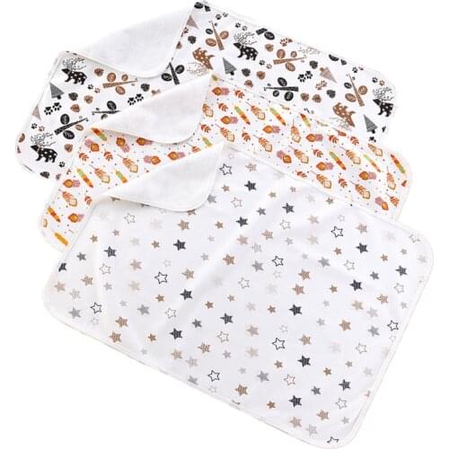 Reusable Baby Changing Mats Cover Cotton Baby Diaper Washable Cloth Diaper Nappies For Newborn Waterproof Changing Pats Mat