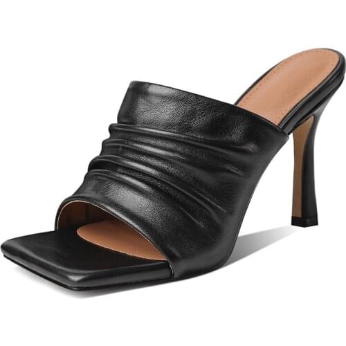 Fashion Women Slippers 9cm Fine Heel Comfortable Open Toe Female Sandals Set Shoes Women For Summer 2021