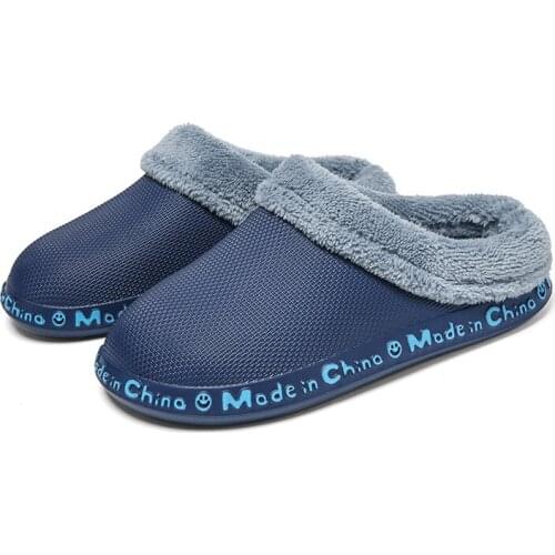 Mens Home Clogs 2021 New Winter Garden Slippers Plush Warm Lining Woman House Warm Clogs High Quality Women Shoes Anti-slip