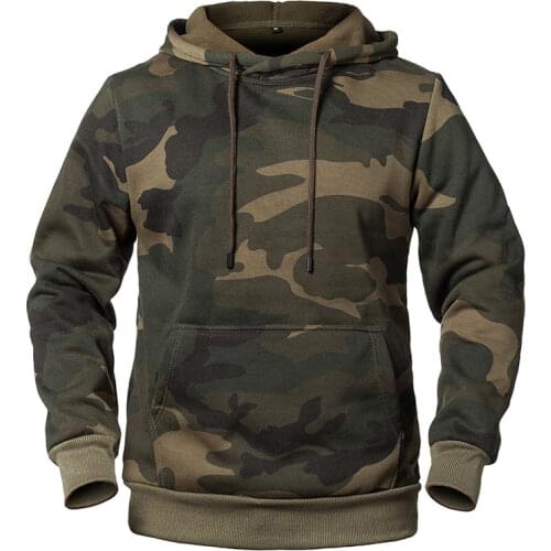 Mens Camouflage Hoodies Military Men Hooded Pullover Sweatshirts Autumn Winter Fleece Camo Coats Young Man Sportswear Plus Size