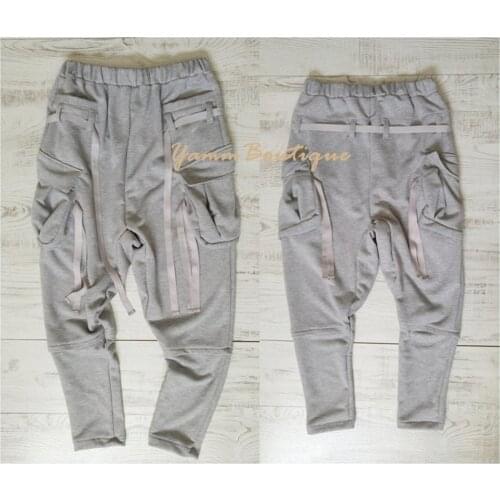 Men Ninja Webbing Drop Crotch Multi Strap Cargo Jersey Harem Pants Streetwear / Steampunk / Hiphop / Gothic