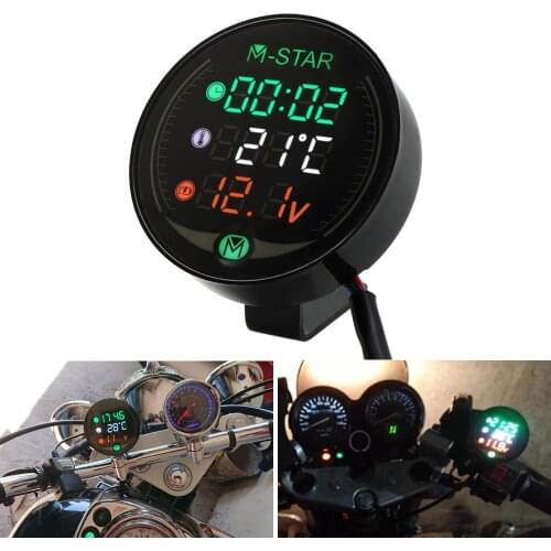 Nordson 5-In-1 Motorcycle Modified Water Temperature Meter Time Voltmeter 12V Chronometer USB Mobile Phone Charging Waterproof