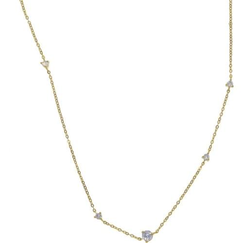 Triangle cz Crystal Women Choker Necklaces Pendants 100% 925 silver Drip cz station Dropshipping gold delicate simple Jewelry