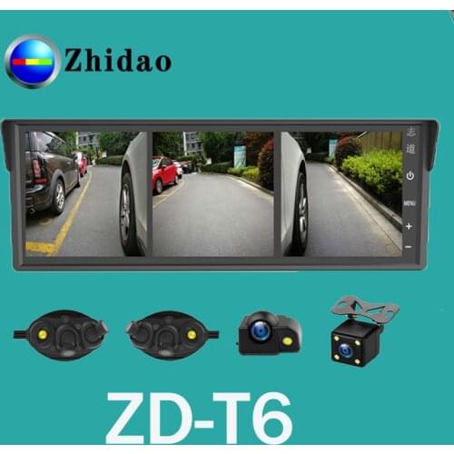 Zhidao-T6 360 panoramic camera system 3 split screen side view vehicle car camera