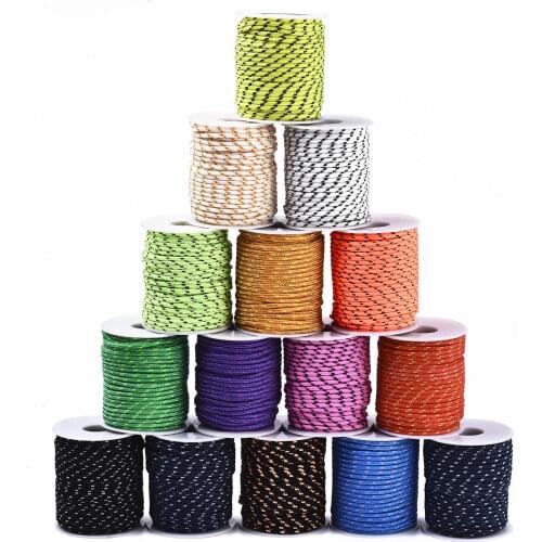 2 Rolls 2mm Paracord Rope Multipurpose Polyester Parachute Cord for Bracelets Knitting Boot Laces Jewelry Making Camping Lanyard