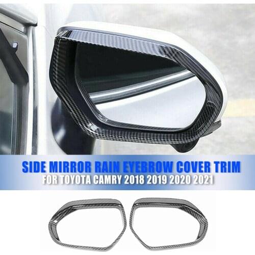 Fit For 2018-2021 Toyota Camry Carbon Fiber Side Mirror Rain Eyebrow Cover Trim Car styling Accessories