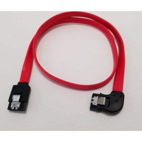 Right Angle 90 degree SATA 3.0 Serial Hard Drive Data Cable Double Channel Straight Head & Right Elbow with Double Shrapnel 50cm