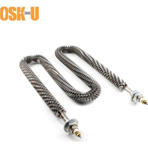Finned Tubular Heating Element W Type 220/380V M16/M18 Thread Heater Element 10/12mm Tube Diameter Heating Tube 1.5/2.5/3.5KW