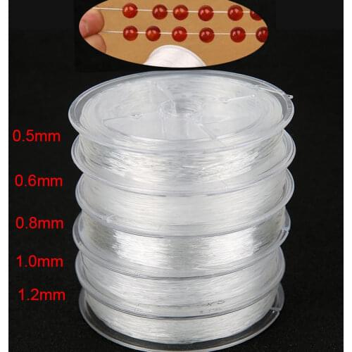 100meters Strong Elastic Beading Cord Thread For Bracelet Necklace 0.5 0.6 0.8 1 1.2mm Rubber Fishing Line DIY Jewelry Making
