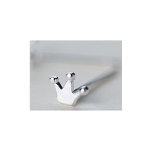 Daisies 925 Sterling Silver Cute Crown Post Stud Earrings For Women Kids Christmas Party Friendship Gifts