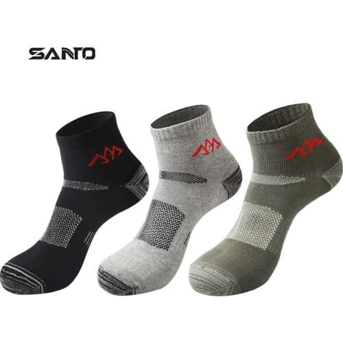 SANTO 1 Pair S002 Sports Men Cotton Socks Sports Cycling Spinning Workout Hiking Outdoor Foot Wear Wicking Breathable Quick Dry