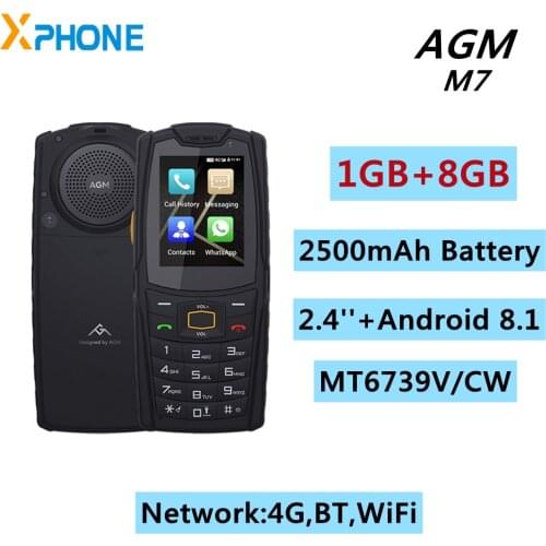 AGM M7 Rugged Phone 1GB 8GB 2.4 inch Android 8.1 2500mAh Battery MT6739V/CW Support 4G,BT,WiFi,Dual SIM Smartphone