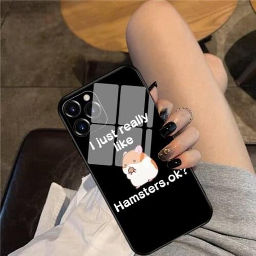 Hamster Phone Case Glass Phone Case For iphone 12 11 Pro Max XS XR X 8 7 Plus SE2 Case