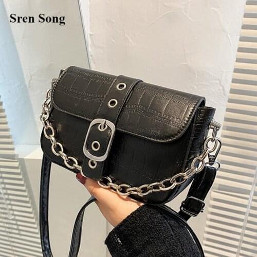 Shoulder Bags For Women Chain 2021 New Soft PU Leather Crossbody Bags Mini Saddle Handbags Fashion Vintage Luxury Solid Bags