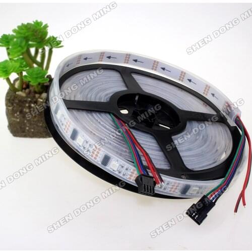 16.4ft/5m LED Pixel Strip 30leds 30IC Dc5v RGB LED Strip Ws2801 5050 Black PCB Digital Strip