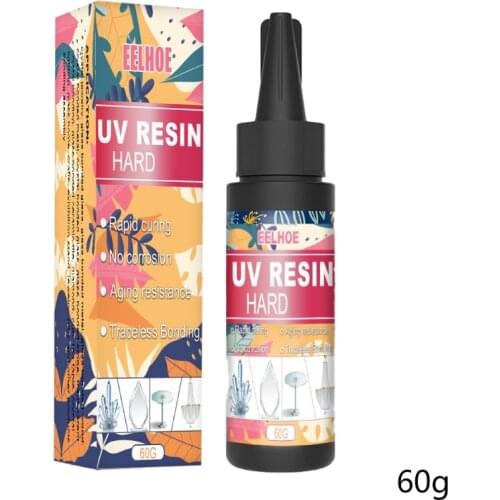 60g UV Resin Glue Clear Hard Type Epoxy Resin Transparent Solar Cure Sunlight Activated Resin for Resin Mold Casting & Coating
