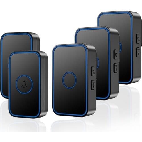 Intelligent Wireless Doorbell Waterproof 60 Chimes 5 Volume US EU UK Plug Home Cordless Door Ring Bell 1 2 Button 1 2 3 Receiver