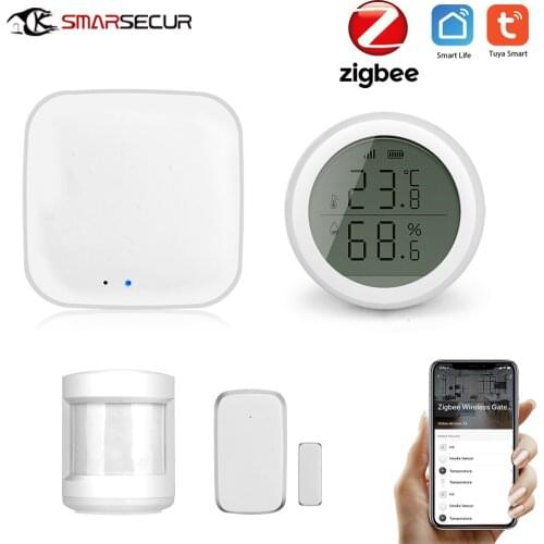 SMARSECUR Tuya ZigBee Smart Home Security Kit pro Controller Hub Zigbee Motion Sensor Door/Window Sensor