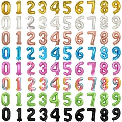 40 Inch Big Foil Birthday Balloons Air Helium Number Balloon Birthday Party Decoration Kids Gold Blue Pink Figures Ballon