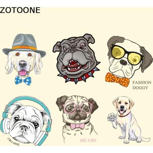 ZOTOONE Cute Dog Patches for Clothes Bags Iron on Transfer Print on Clothes Washable Heat Press Appliqued Irons Custom Stickers