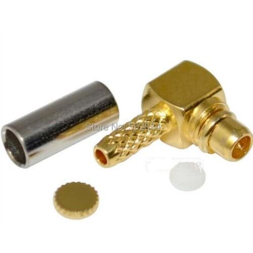 10pcs/lot RG178 MMCX male Right Angle RF Coaxial Adapter connector crimp