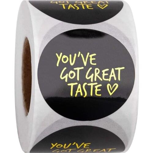 100/300/500pcs Stationery Sticker Black Paper Label Stickers Have Great Taste Sticker Scrapbooking Sealing Stickers Envelope