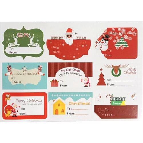 450pcs/lot Cute christmas Tree Santa snowman DIY Handmade Gift Label Sticker Scrapbooking For Christmas