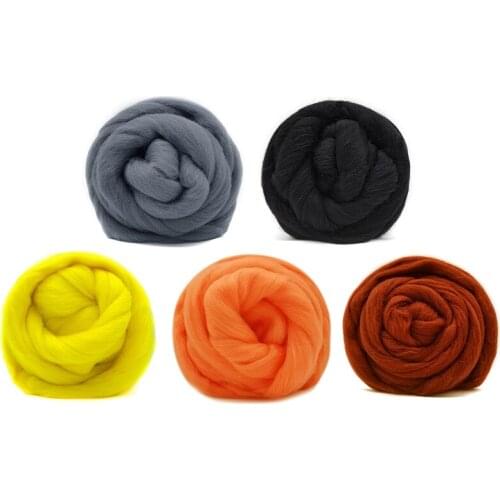 50g (10gx5 Colors) Wool Roving 19 Microns Superfine Merino Wool Sheep Wool Felt Wool Merino for Wool Felting Kit