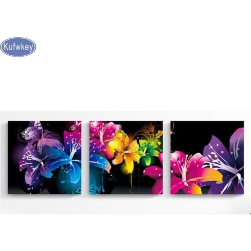 5D diy diamond painting 3pcs lily,flower,full diamond embroidery,3d,diamond mosaic needlework home decoration gifts,diy foamiran