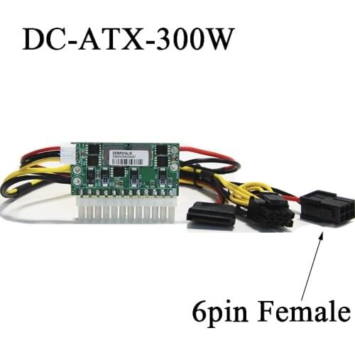 6pin Female input 12V high power pico DC-ATX 300W ATX 24Pin mini ITX PSU pico for PC computer network server 6p female