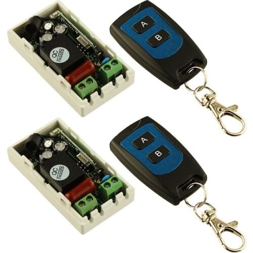 AC220V 1CH Wireless Remote Control Light Switch System Receiver Transmitter For Light Lamp LED SMD ON OFF 2PCS/LOT