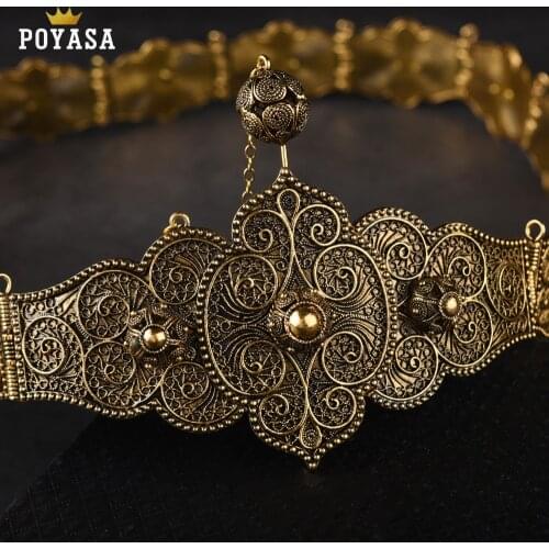 Free Shipping Caucasus Ethnic old-gold belt for women Caucasus traditional wedding waist chain for women