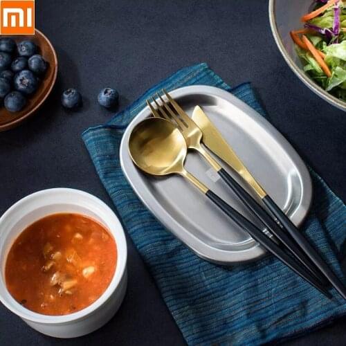 Brand Xiaomi Huohou 304 Stainless Steel Soup Rice Spoon Scoop Holder Pad Tray Mat Kitchen Tool Durable Anti-rust