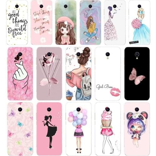 97AA Cute Girl gift Soft Silicone Tpu Cover phone Case for Meizu M5 M5C M5S M6 M6T M6C M6 Note Case