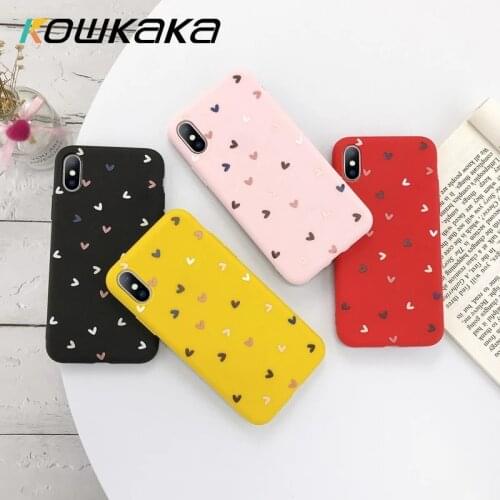 Kowkaka Polka Dot Heart Design Case For iPhone 11 Pro Max X XS Max XR 6 6s 7 8 Plus 2020 SE Precision Holes Camera Protection