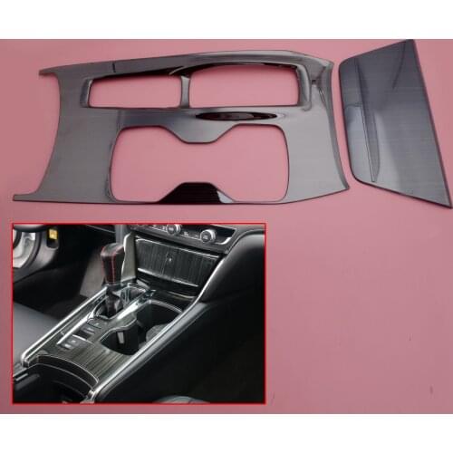 CITALL 2Pcs Black Titanium Central Console Gear Shift Panel Frame Trim Fit for Honda Accord 2018 2019 2020