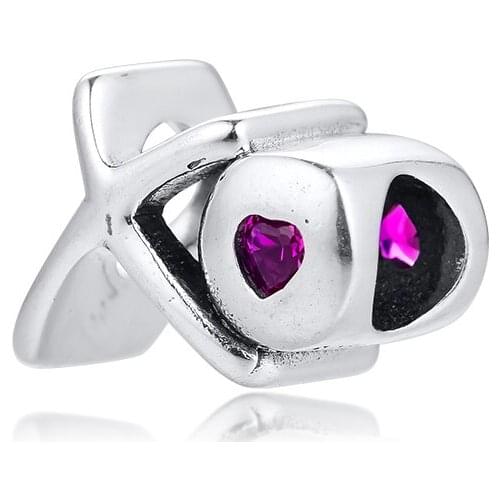 CKK Fit Pandora Bracelets XO Script Charms Silver 925 Original Beads for Jewelry Making Sterling Silver Perle Berloques