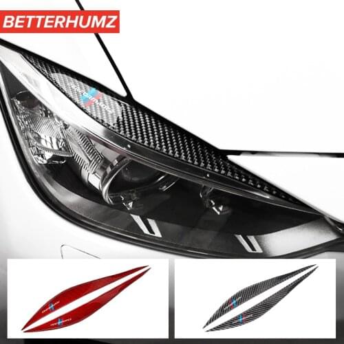 For BMW F30 F35 Carbon Fiber Car Sticker Headlights Eyebrow Eyelids M Performance Car Styling 2013-2019 3 Series Accessories