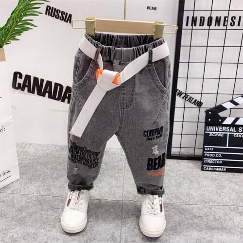 2020 Kids Jeans Spring Autumn Style Fashion Denim Pants CottonTrousers for Baby Boys Stretchy Denim trousers Toddler Clothing