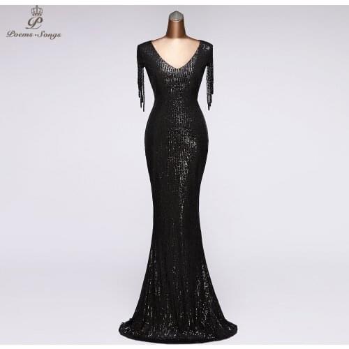 Elegant Sequin Evening dress party dresses robe de soiree vestidos de noche 2021 prom long dress women dress